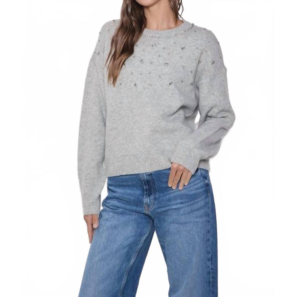 NEW ABLE rhinestone sweater in heather grey - Picture 6 of 6
